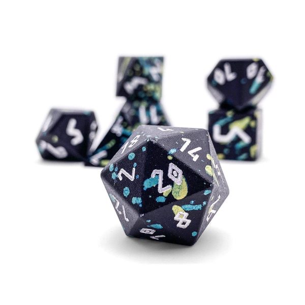 Norse Foundry Aluminum Wondrous Dice - 7-Piece Set - Lizardman Hot on Sale