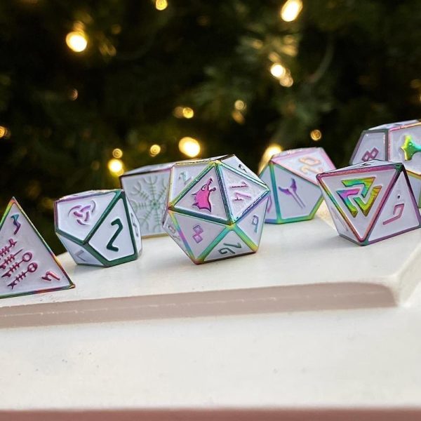 Norse Foundry Metal Dice Set - 7-Piece Set - Ice Storm on Sale