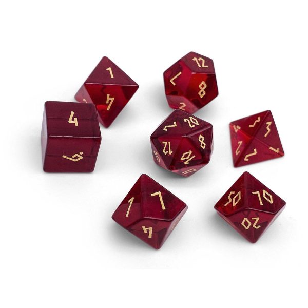 Norse Foundry Glass Dice - 7-Piece Set - Zircon Garnet Online - Image 2