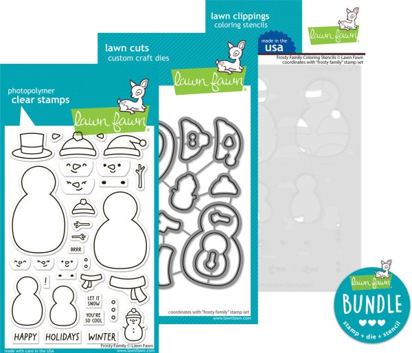 frosty family (stamp+die+coloring stencil bundle ) Online Sale