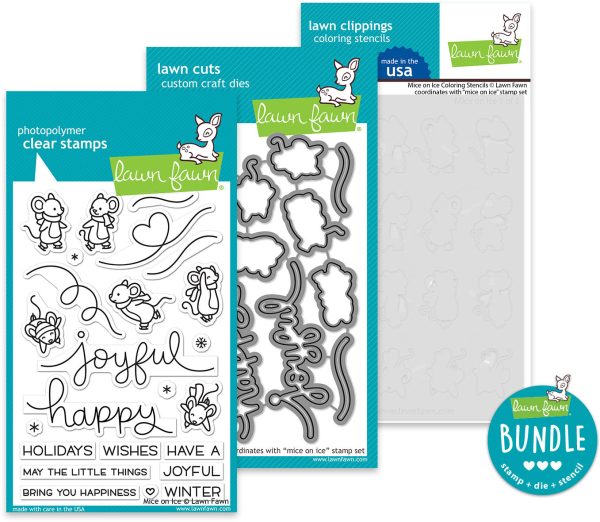 mice on ice (stamp+die+coloring stencil bundle) For Discount