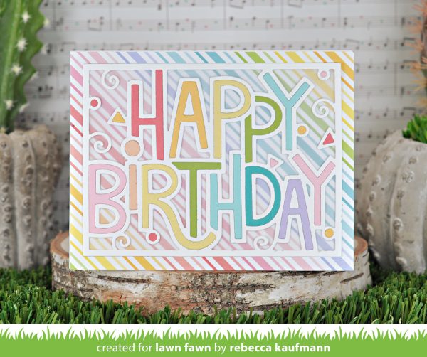 giant outlined happy birthday: landscape Online now - Image 2